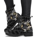 Bottes de neige & bottes hiver  grises en cuir synthétique vegan à lacets look casual pour femme 