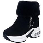 Bottes de neige & bottes hiver  noires en tissu thermiques Pointure 42 avec un talon entre 5 et 7cm look fashion pour femme 