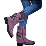 Bottines violettes en velours à paillettes en daim étanches Pointure 37 look fashion pour femme 