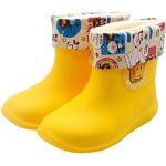Bottes plates jaunes en caoutchouc à motif animaux résistantes à l'eau Pointure 27 look casual pour enfant 