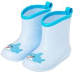Bottes de neige & bottes hiver  bleues en caoutchouc à motif requins étanches Pointure 25 look casual pour enfant 