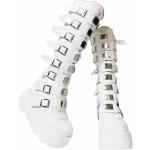 Bottes compensées blanches en caoutchouc légères pour pieds larges à fermetures éclair Pointure 37 look gothique pour femme 