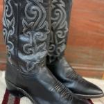 Bottines western & bottines cowboy noires avec un talon de plus de 9cm look vintage pour homme 