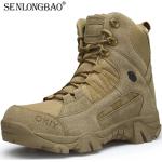 Chaussures de randonnée kaki look militaire pour homme en promo 