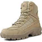 Chaussures de randonnée kaki en cuir Pointure 43 look militaire pour homme 