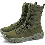 Chaussures de randonnée saison été vertes légères à bouts ronds à fermetures éclair avec un talon entre 3 et 5cm plus size look militaire pour homme 