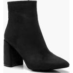 Bottines-chaussettes Boohoo noires en cuir synthétique à talons carrés Pointure 41 pour femme en promo 
