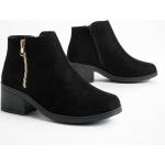 Boots Chelsea Boohoo noires à talons carrés Pointure 36 pour femme en promo 