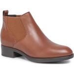 Boots Chelsea Geox marron en cuir Pointure 41 avec un talon entre 3 et 5cm pour femme en promo 