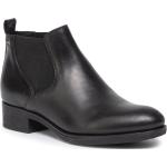 Boots Chelsea Geox noires en cuir Pointure 39 avec un talon entre 3 et 5cm pour femme en promo 