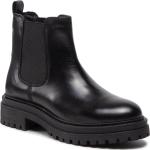 Boots Chelsea Geox noires en cuir Pointure 35 pour femme en promo 