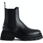 Boots Chelsea Zadig & Voltaire noires en cuir lisse à motif vaches Pointure 38 pour femme 