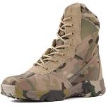 Chaussures de randonnée camouflage en caoutchouc résistantes à l'eau à bouts ronds Pointure 41 look militaire pour homme en promo 
