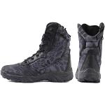 Chaussures de randonnée noires en caoutchouc résistantes à l'eau à bouts ronds Pointure 41 look militaire pour homme en promo 