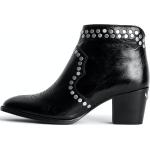 Chaussures Zadig & Voltaire noires en cuir de vache à clous look vintage pour femme 