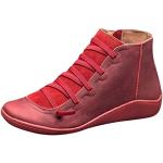 Chaussures de randonnée rouges en caoutchouc pour pieds larges Pointure 41 look casual pour femme 