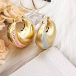 Boucles d'oreilles en or créoles 14 carats pour femme 