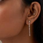 Boucles d'oreilles en or en argent 10 carats en diamant pour femme 