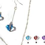 Boucles d'oreilles bleu marine en cristal en argent romantiques pour femme 