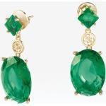 Boucles d'oreilles Guess vertes en cristal à motif papillons en argent pour femme 