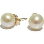 Boucles d'oreilles en perles jaunes en or jaune à perles 9 carats pour femme 