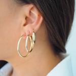 Boucles d'oreilles dorées en or créoles 14 carats 
