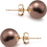 Boucles d'oreilles argentées en or à perles en argent 14 carats look asiatique pour femme 