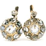 Boucles d'oreilles roses en or en diamant 14 carats en diamant look vintage 