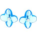 Boucles d'oreilles en cristal à motif fleurs en diamant 18 carats seconde main 