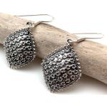 Boucles d'oreilles argentées en argent à perles en argent style bohème pour femme 