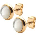 Boucles d'oreilles en perles blanches en acier à perles pour femme 