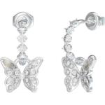 Boucles d'oreilles Guess argentées en acier à motif papillons en argent romantiques pour femme 