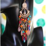 Boucles d'oreilles pour la Saint-Valentin en caoutchouc à perles ethniques style ethnique pour femme 