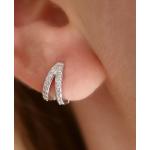 Boucles d'oreilles gris plomb en cristal en argent 18 carats en diamant pour enfant 