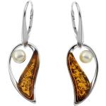 Boucles d'oreilles jaunes en argent à perles en argent pour femme 