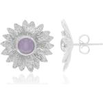 Boucles d'oreilles Juwelo violet lavande en argent à motif fleurs en argent pour femme 