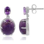 Boucles d'oreilles Juwelo violettes en argent en argent pour femme 