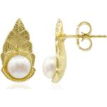 Boucles d'oreilles blanches en argent à perles en argent pour femme en promo 