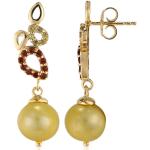 Boucles d'oreilles jaunes en argent à perles en argent pour femme en promo 