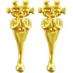 Boucles d'oreilles pendantes en or 24 carats pour femme 
