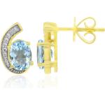 Boucles d'oreilles en or Juwelo bleues en or jaune 9 carats pour femme en promo 