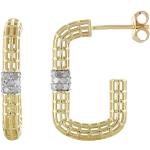 Boucles d'oreilles Juwelo blanches en or jaune en diamant 9 carats pour femme en promo 