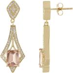 Boucles d'oreilles Juwelo roses en or jaune en diamant 14 carats pour femme en promo 