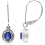 Boucles d'oreilles Juwelo bleues en diamant 10 carats pour femme 