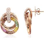 Boucles d'oreilles Juwelo roses en or rose en diamant 18 carats pour femme 