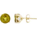 Boucles d'oreilles Amayani vertes en or jaune en diamant 14 carats pour femme 