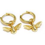 Boucles d'oreilles dorées en acier à motif animaux en argent 