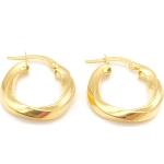 Boucles d'oreilles dorées en or créoles 14 carats fait main pour femme 