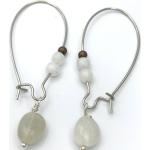 Boucles d'oreilles argentées à perles en argent style bohème pour femme 