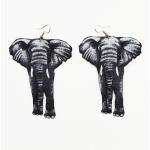Boucles d'oreilles pendantes en coton à motif éléphants en lot de 8 pour femme 